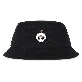 Kawaii Cat with Starry Eyes - Kids’ Bucket Hat - black - Front