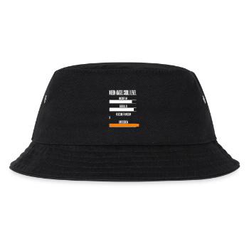 Mein Angel Skill Level Lustiges Angler Motiv mit - Kinder Bucket Hat - Schwarz - Vorne