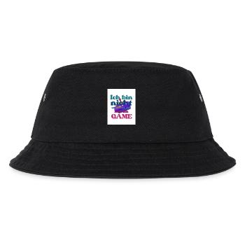 Ich bin im GAME – bunter Spruch - Kinder Bucket Hat - Schwarz - Vorne