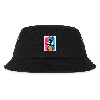 Surf-Silhouette im tropischen Sonnenuntergang - Kinder Bucket Hat - Schwarz - Vorne