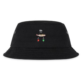 Fih Anruf Ablehnen Anruf Annehmen Lustiger Fisch - Kinder Bucket Hat - Schwarz - Vorne