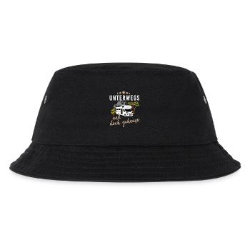 Unterwegs und doch zuhause. Camping mit Wohnmobil - Kinder Bucket Hat - Schwarz - Vorne