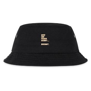 Wer ins Feuer Rennt – Flammen-Typo - Kinder Bucket Hat - Schwarz - Vorne