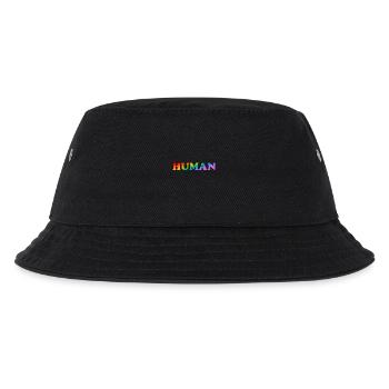 Menschlicher Regenbogentext LGBTQ-Stolz - Kinder Bucket Hat - Schwarz - Vorne