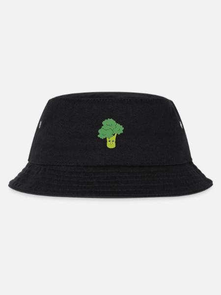 Kawaii Brokkoli Gemüse vegan - Kinder Bucket Hat - Schwarz