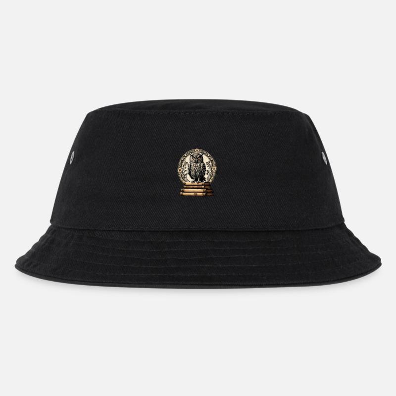 Büchereule - Kinder Bucket Hat - Schwarz