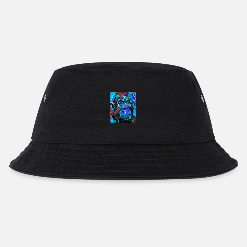 Affe Porträt - Kinder Bucket Hat - Schwarz