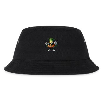 Coole Zwiebel mit Sonnenbrille Comic Style - Kinder Bucket Hat - Schwarz - Vorne