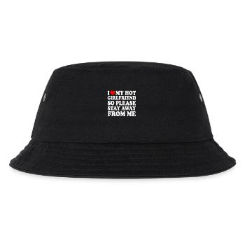 i love my hot girlfriend so please stay away from - Kinder Bucket Hat - Schwarz - Vorne