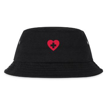 Swiss heart - Kinder Bucket Hat - Schwarz - Vorne