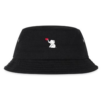 herz liebe schenken verliebt elefant sitzend suess - Kinder Bucket Hat - Schwarz - Vorne