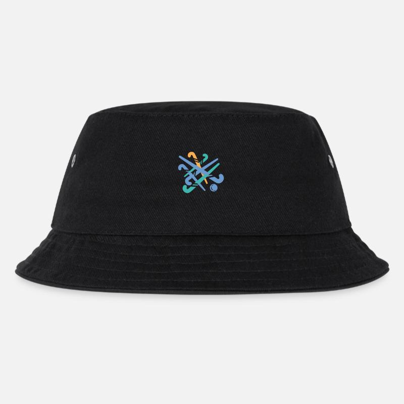 Hockeyschläger - Kinder Bucket Hat - Schwarz