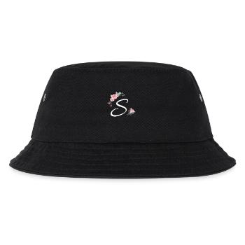 Brief s Blumen - Kinder Bucket Hat - Schwarz - Vorne