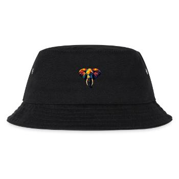 Elefant Low Poly Design - Kinder Bucket Hat - Schwarz - Vorne