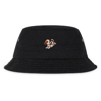 Cute Beagle Handstand Breakdance Sport Cartoon - Kids’ Bucket Hat - black - Front