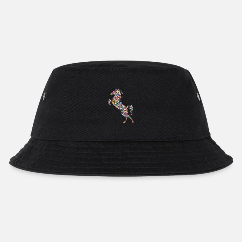 Pferd - Kinder Bucket Hat - Schwarz