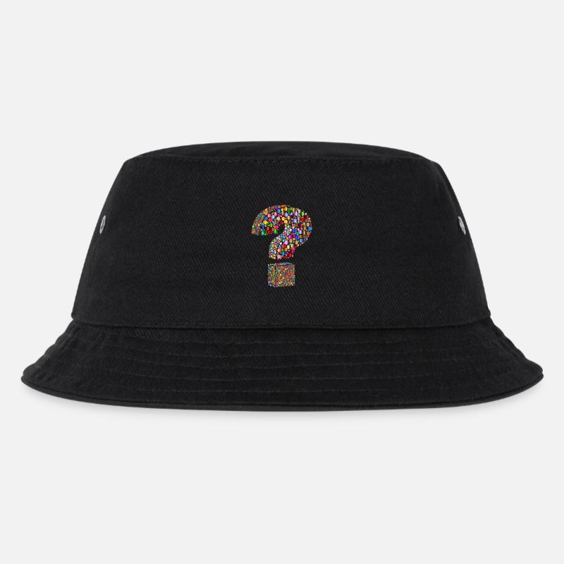 Rainbow colored question mark - Kids’ Bucket Hat - black
