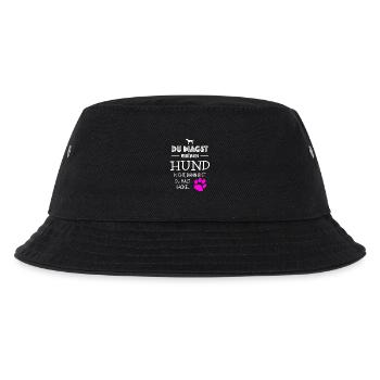 Hundeliebhaber gegen Nachbar - Kinder Bucket Hat - Schwarz - Vorne