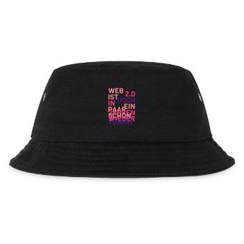 Web 2.0 Geschenkidee farbenfroh Schriftzug Motto - Kinder Bucket Hat - Schwarz - Vorne
