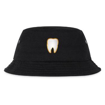 A tooth in golden frame gold tooth style - Kids’ Bucket Hat - black - Front