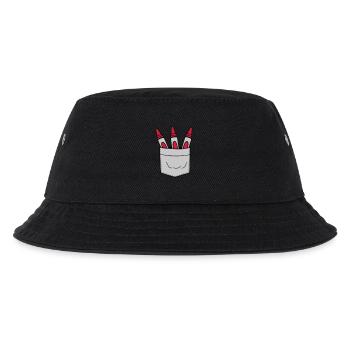 Chest pocket take wax crayons with you on the go - Kids’ Bucket Hat - black - Front