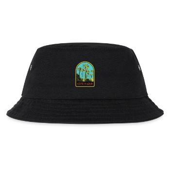llustration emblematische Palmen, Còte d'Azur - Kinder Bucket Hat - Schwarz - Vorne