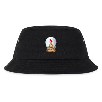 schöne nostalgische Schneekugel mit Teddybär - Kinder Bucket Hat - Schwarz - Vorne