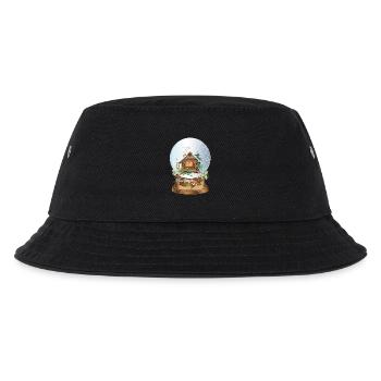 beautiful nostalgic snow globe with log cabin - Kids’ Bucket Hat - black - Front
