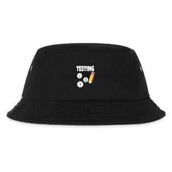 Testing 123 with pencil - Kids’ Bucket Hat - black - Front