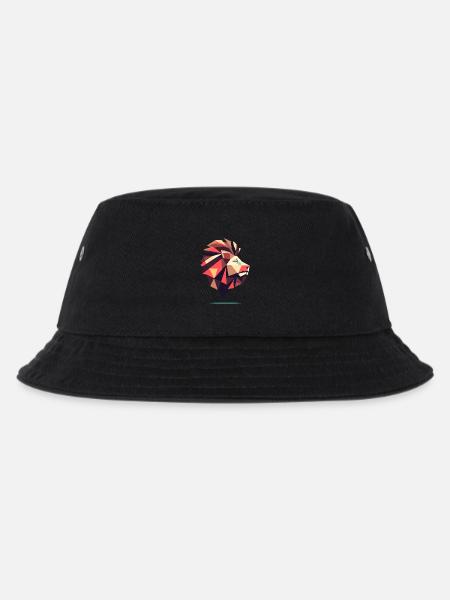 Eckgeometrischer Löwe - Kinder Bucket Hat - Schwarz