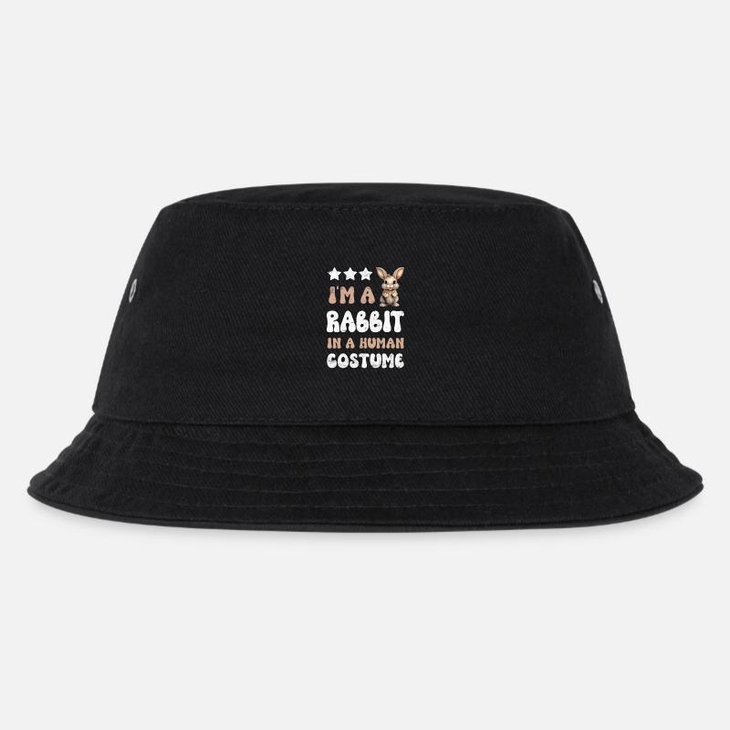 Hase Kaninchen - Kinder Bucket Hat - Schwarz