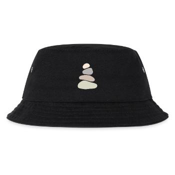 Beruhigende Wandkunst aus Steinstapel – Minimalistisches Zen - Kinder Bucket Hat - Schwarz - Vorne