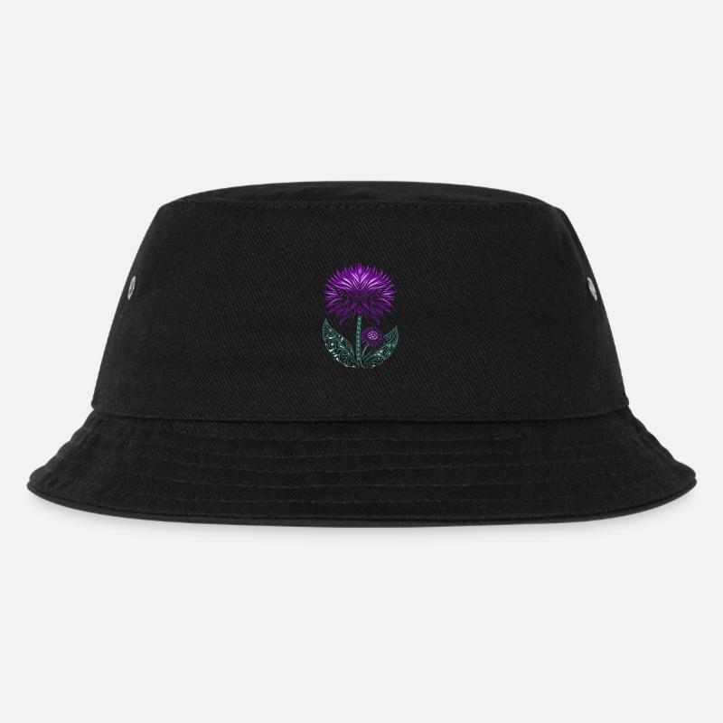 Distel lila Thistle - Kinder Bucket Hat - Schwarz
