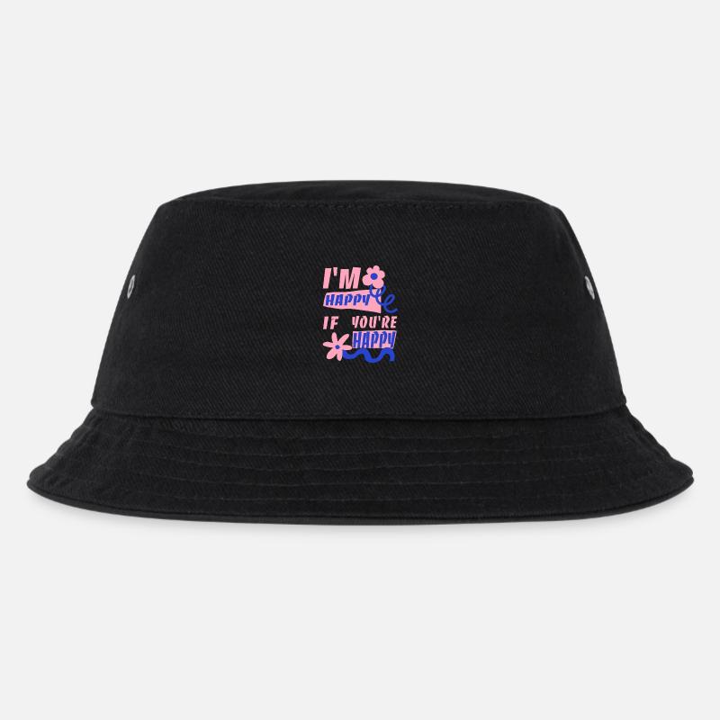Ich freue mich, wenn du glücklich bist - Kinder Bucket Hat - Schwarz