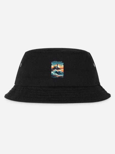Leuchtturm - Kinder Bucket Hat - Schwarz