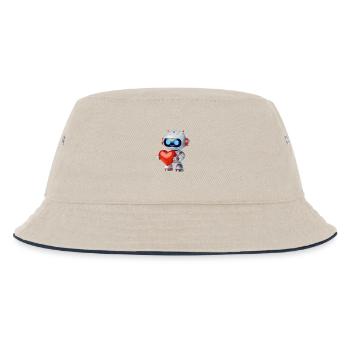 Roboter mit Herz - Kinder Bucket Hat - Natur/Navy - Vorne