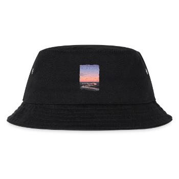 Fluss spiegelt sich im Sonnenuntergang - Kinder Bucket Hat - Schwarz - Vorne