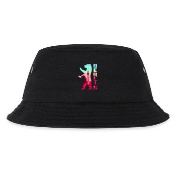 Berliner Bär gefüllt mit Skyline Fernsehturm - Kinder Bucket Hat - Schwarz - Vorne