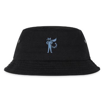 Katzen Superheld Held Silhouette Umhang - Kinder Bucket Hat - Schwarz - Vorne