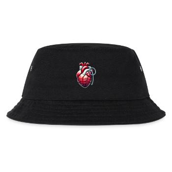 Explosive Herzgranate Design - Kinder Bucket Hat - Schwarz - Vorne