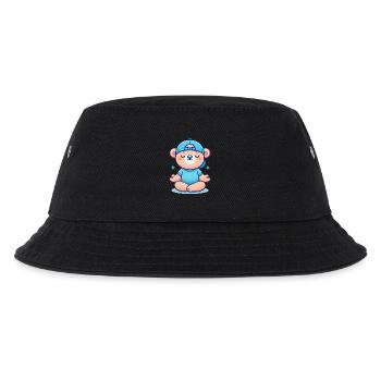 Ours méditant en bonnet et chemise bleus - Bob Enfant - noir - Devant