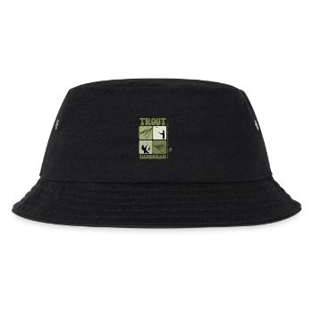 Forellenangeln Kunst – Vintage Fliegen- und Wurfdesign - Kinder Bucket Hat - Schwarz - Vorne