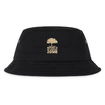 Eiche Baum Wald Komfort Zone Natur Symbol Logo - Kinder Bucket Hat - Schwarz - Vorne