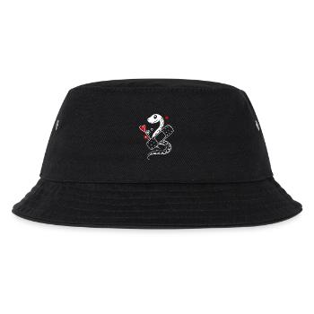 Schlange mit Pflaster und Herzen - Gute Besserung - Kinder Bucket Hat - Schwarz - Vorne