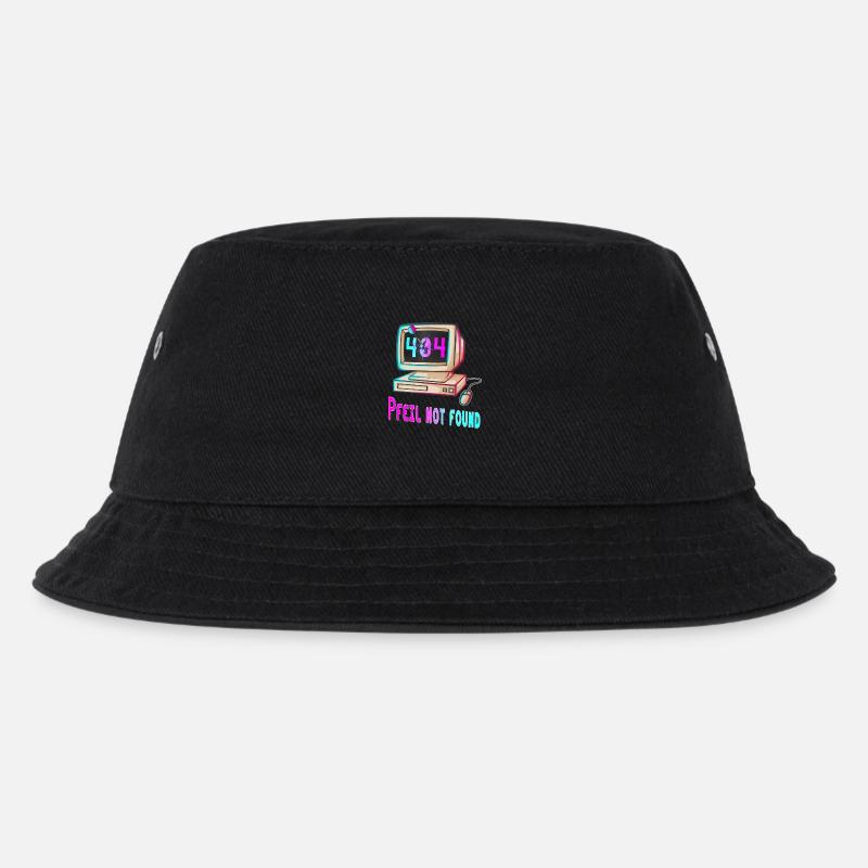 404 Retro Design - Kinder Bucket Hat - Schwarz