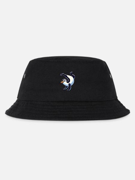 Pinguin Handstand süß Comic Gymnastik - Kinder Bucket Hat - Schwarz