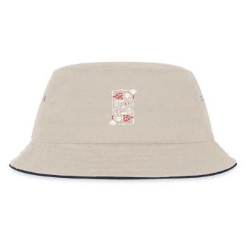 Katzen Karten Rücken - Kinder Bucket Hat - Natur/Navy - Vorne