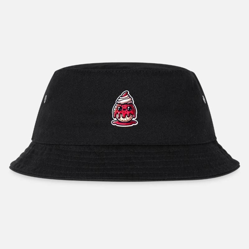 Strawberry Sunday - Kinder Bucket Hat - Schwarz
