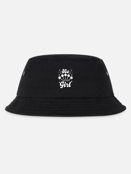 80er Jahre Mädchen - Kinder Bucket Hat - Schwarz