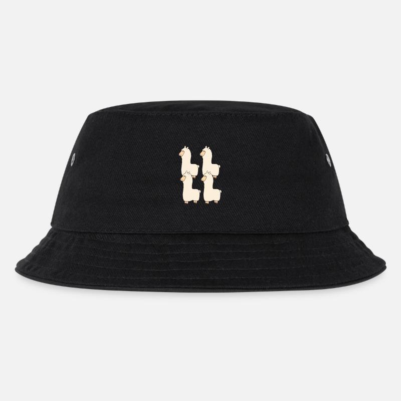 lama viererpack - Kinder Bucket Hat - Schwarz